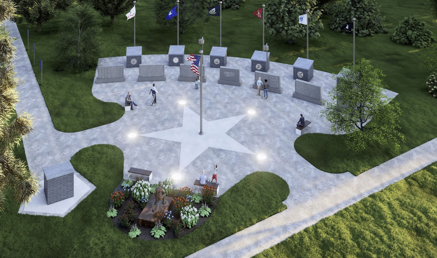 aerial view of veterans memorial